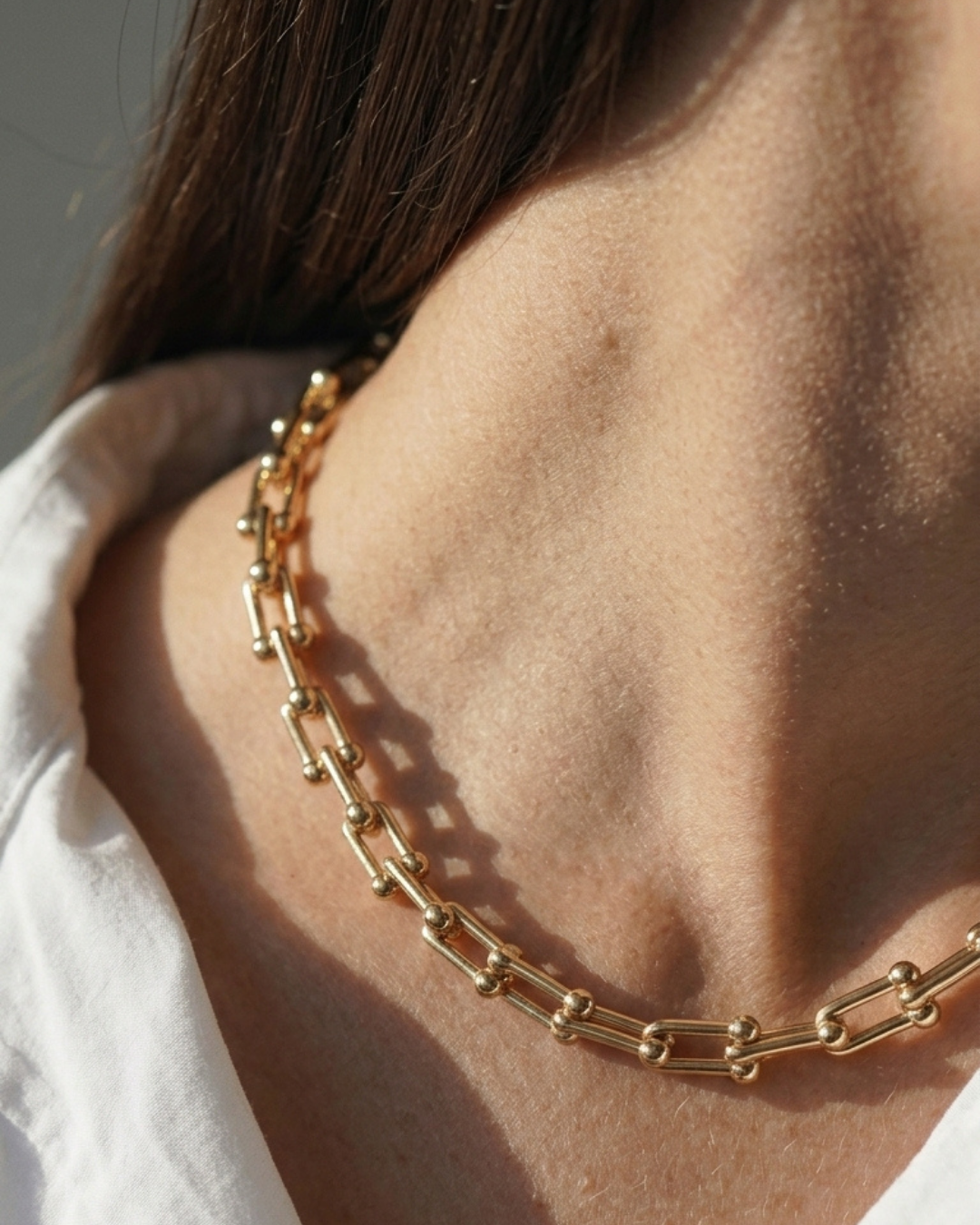 30代のデイリースタイリング — 316L U Chain Necklace着用