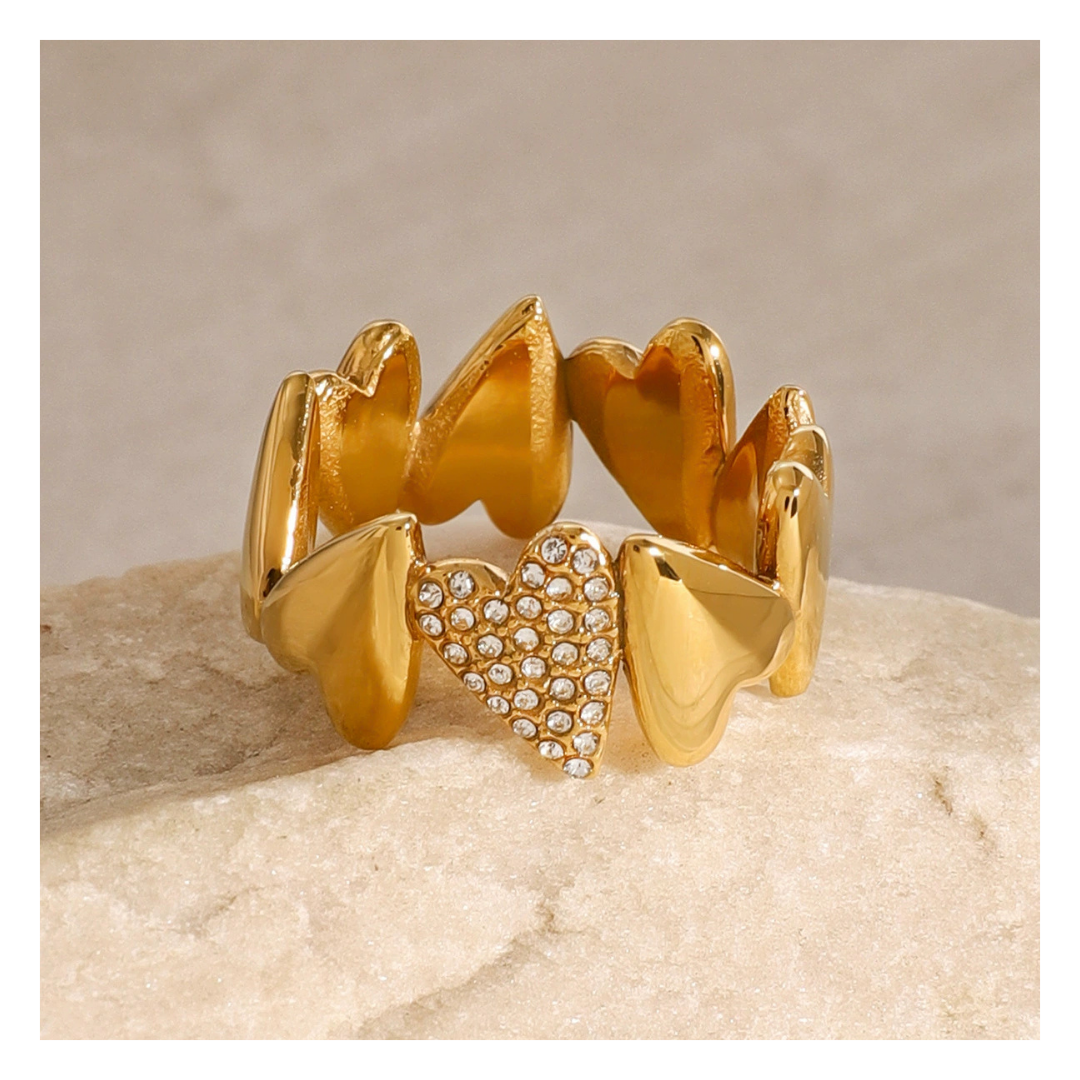 316L Zirconia Heart Ring — ディテール | リング | サージカルステンレス316L | Misy Jewelry
