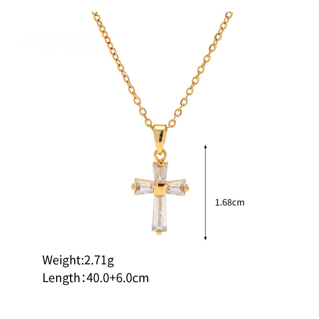 316L Zirconia Cross Necklace 詳細画像5|Misy Jewelry