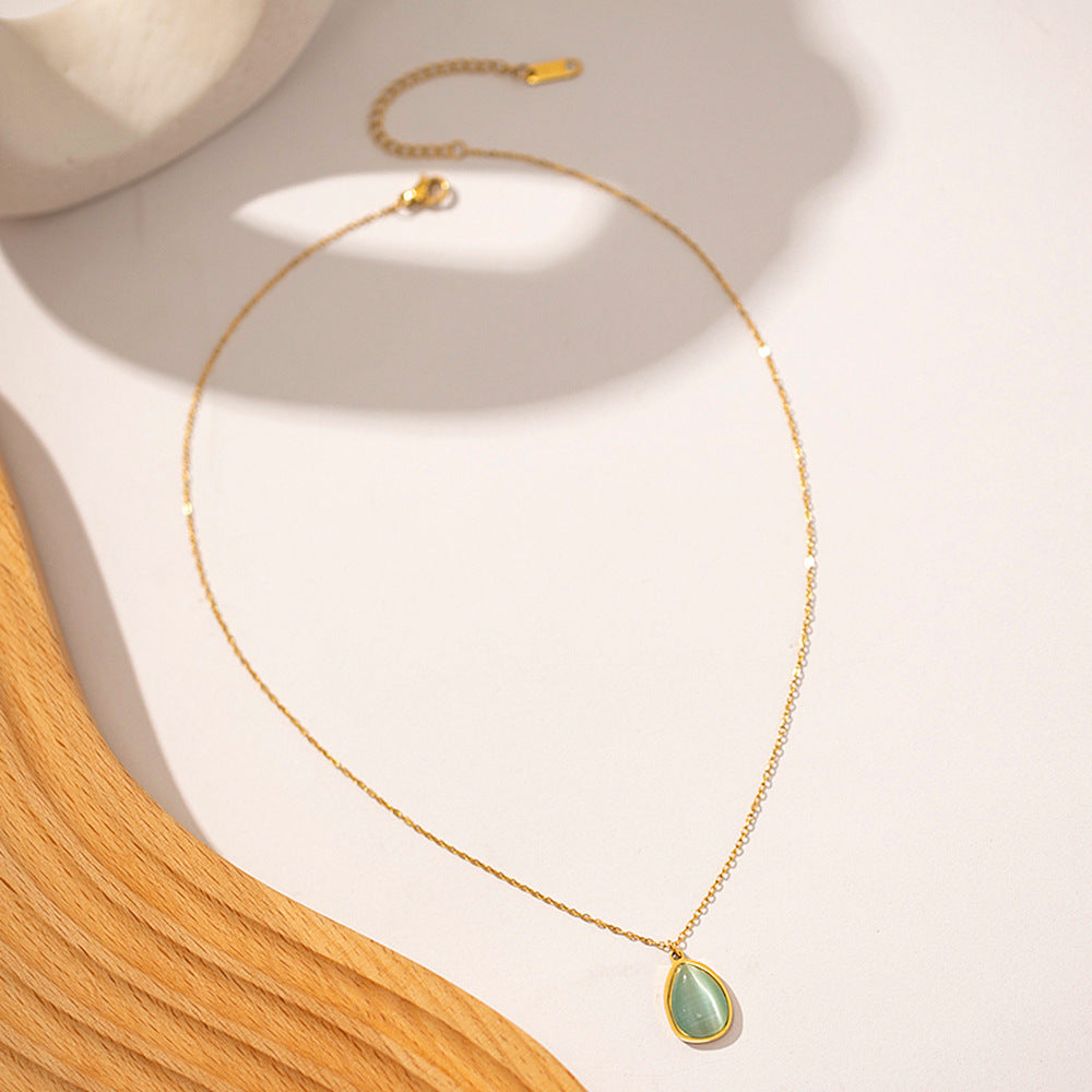 316L Green Aventurine Necklace — ディテール | ネックレス | サージカルステンレス316L | Misy Jewelry