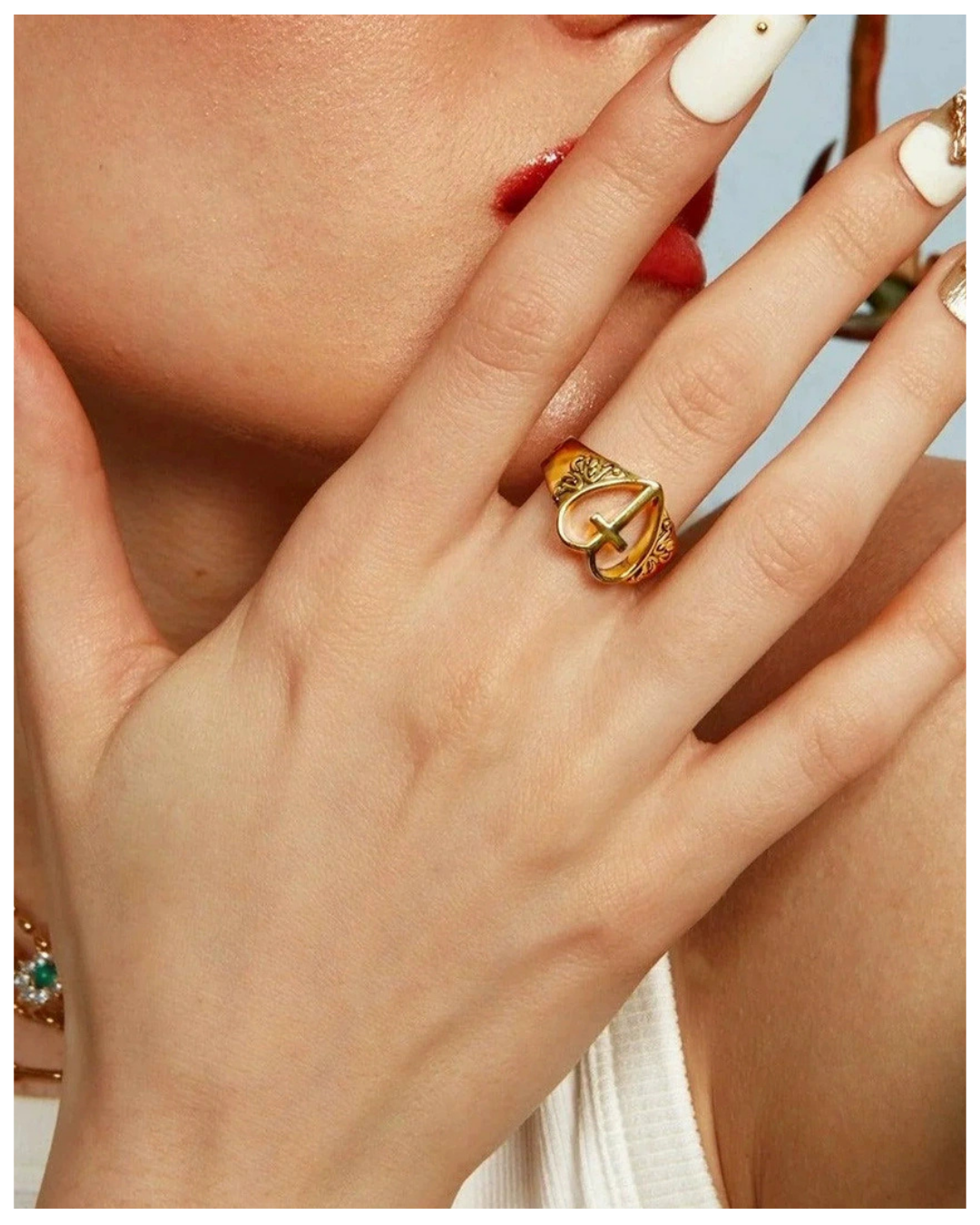316L Heart Cross Ring — ディテール | リング | サージカルステンレス316L | Misy Jewelry