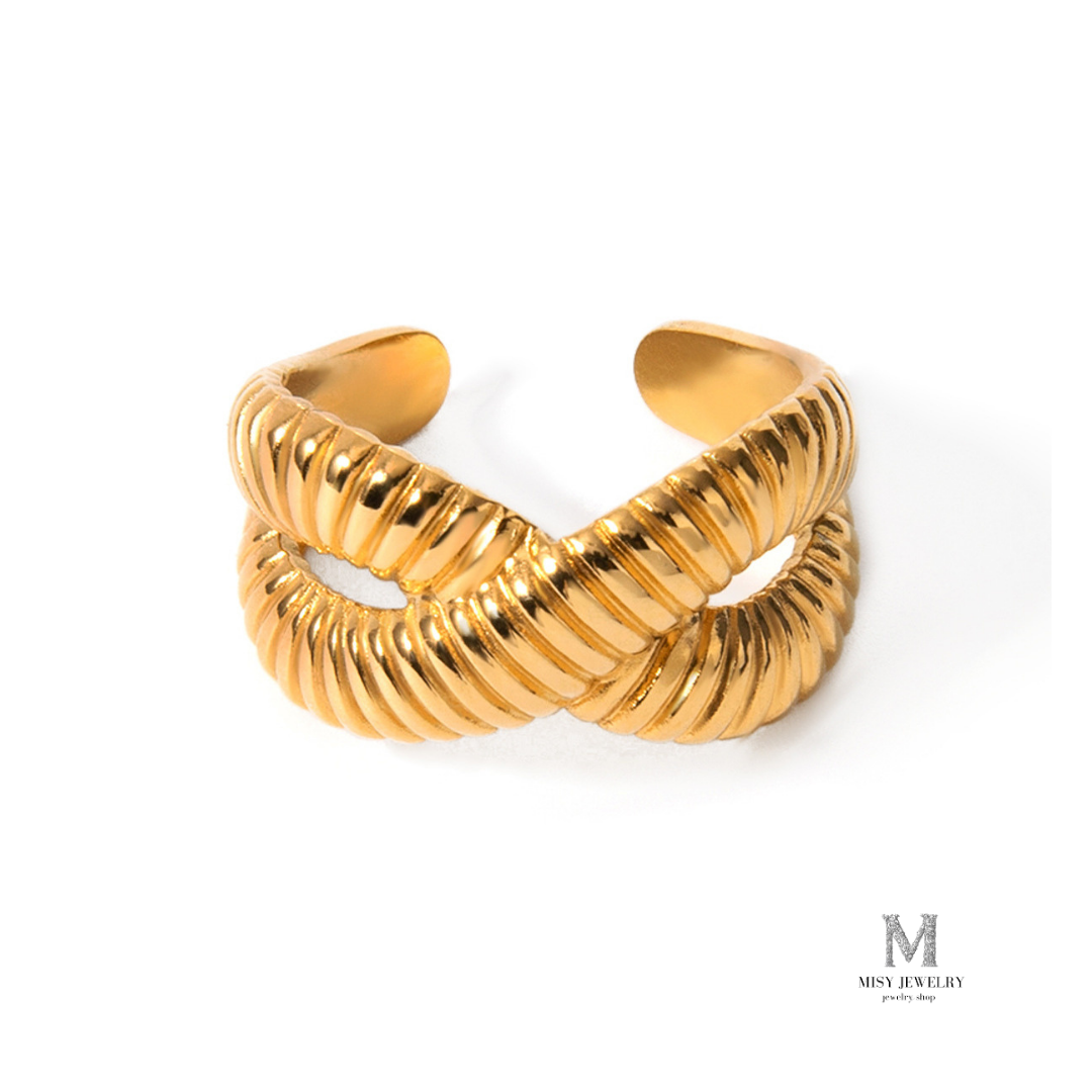 316L Open X-Cross Ring — ディテール | リング | サージカルステンレス316L | Misy Jewelry