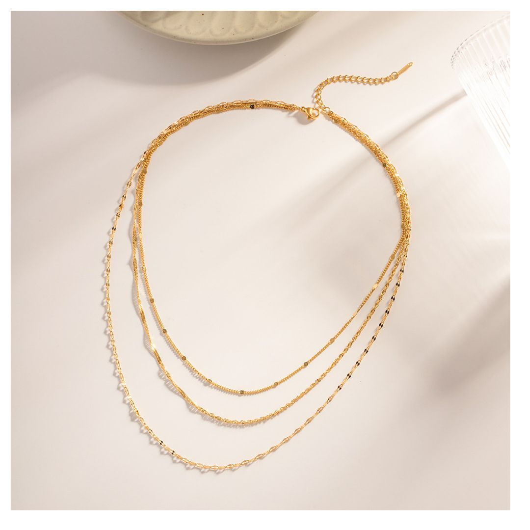 3連 Petal Screw Dot Necklace 詳細画像7|Misy Jewelry