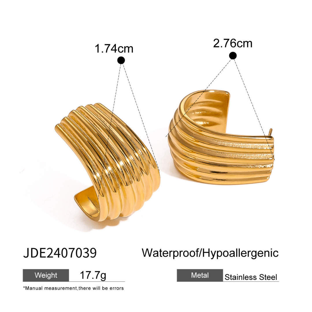 316L Layered Wave Hoops — ディテール | アクセサリー | サージカルステンレス316L | Misy Jewelry