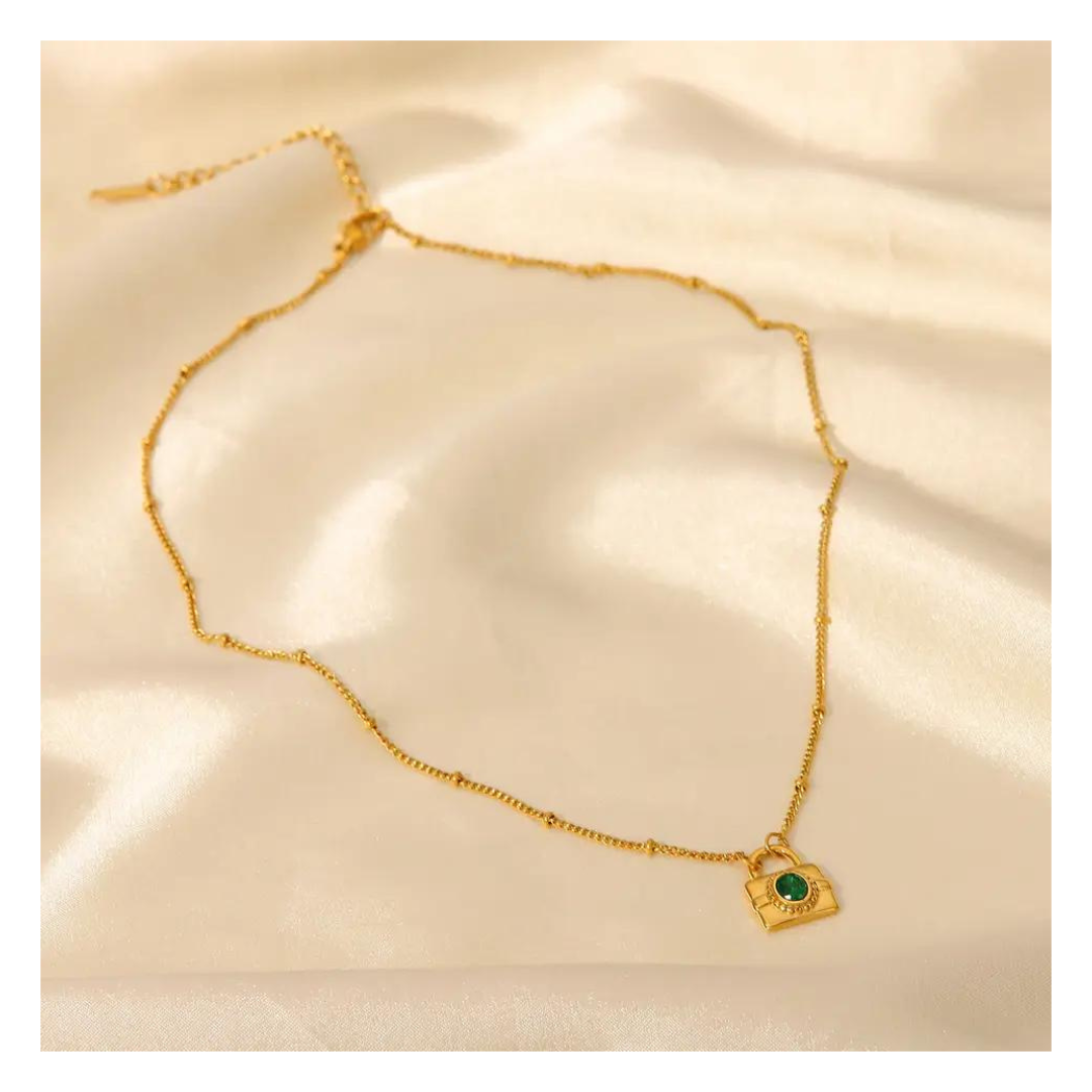 Green Padlock Necklace 詳細画像4|Misy Jewelry