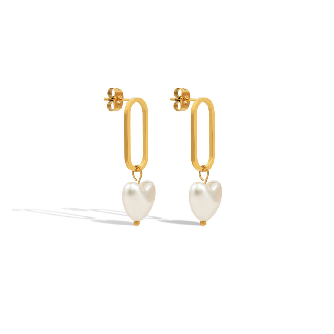 316L Heart Perl Chain Pierce 詳細画像1|Misy Jewelry