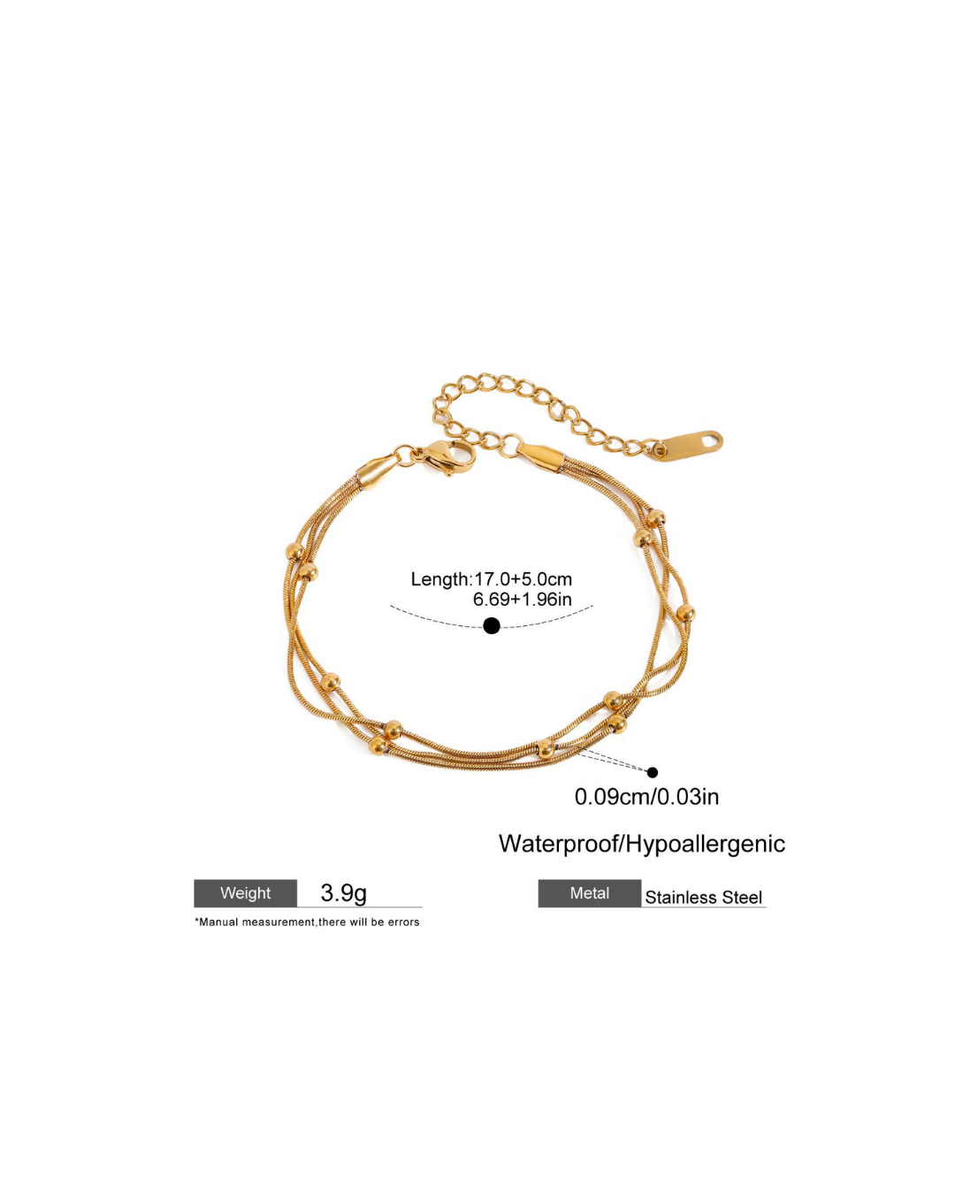 316L Twisted Bead Cord Bracelet — ディテール | ブレスレット | サージカルステンレス316L | Misy Jewelry