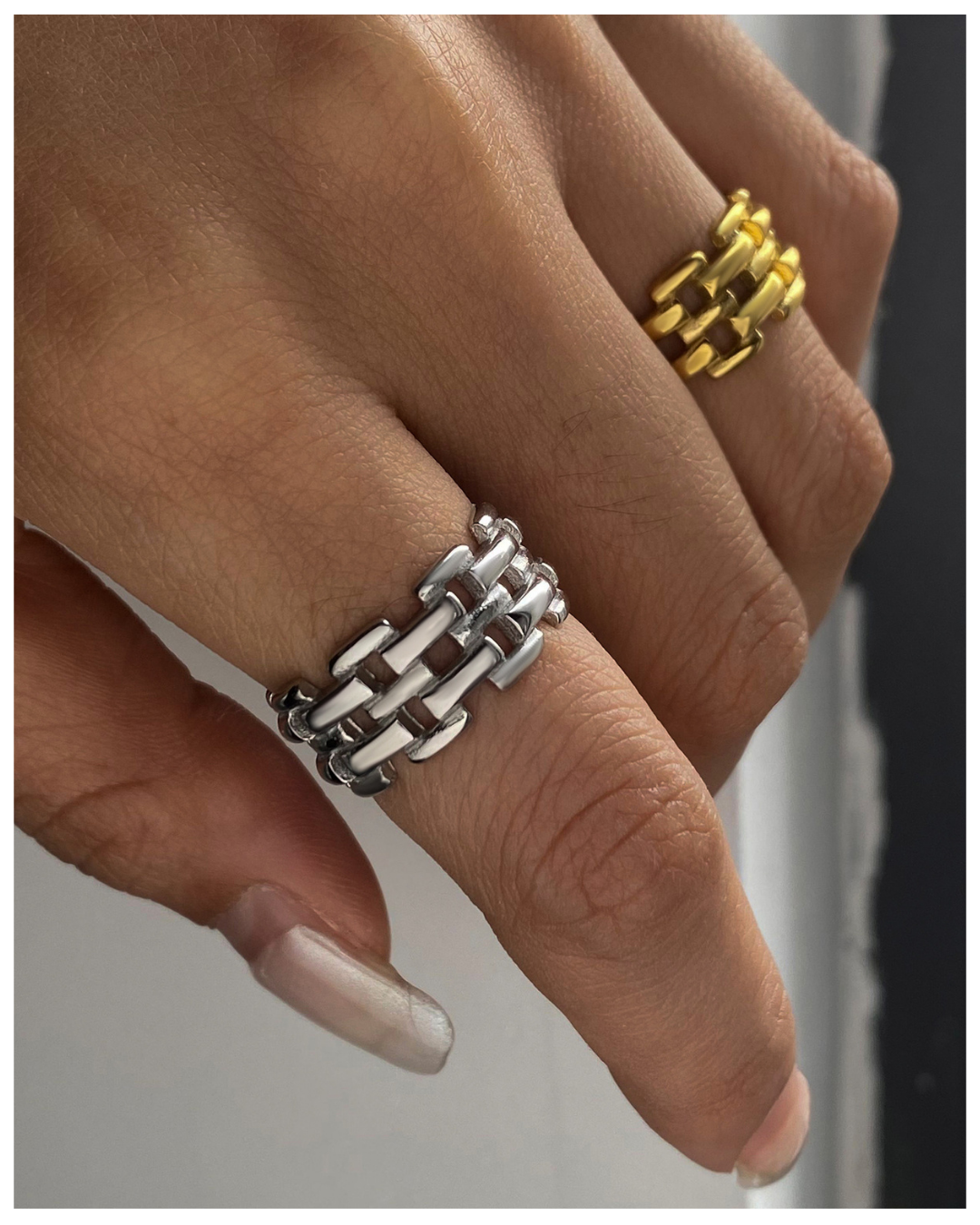 316L Grid Link Ring — ディテール | リング | サージカルステンレス316L | Misy Jewelry
