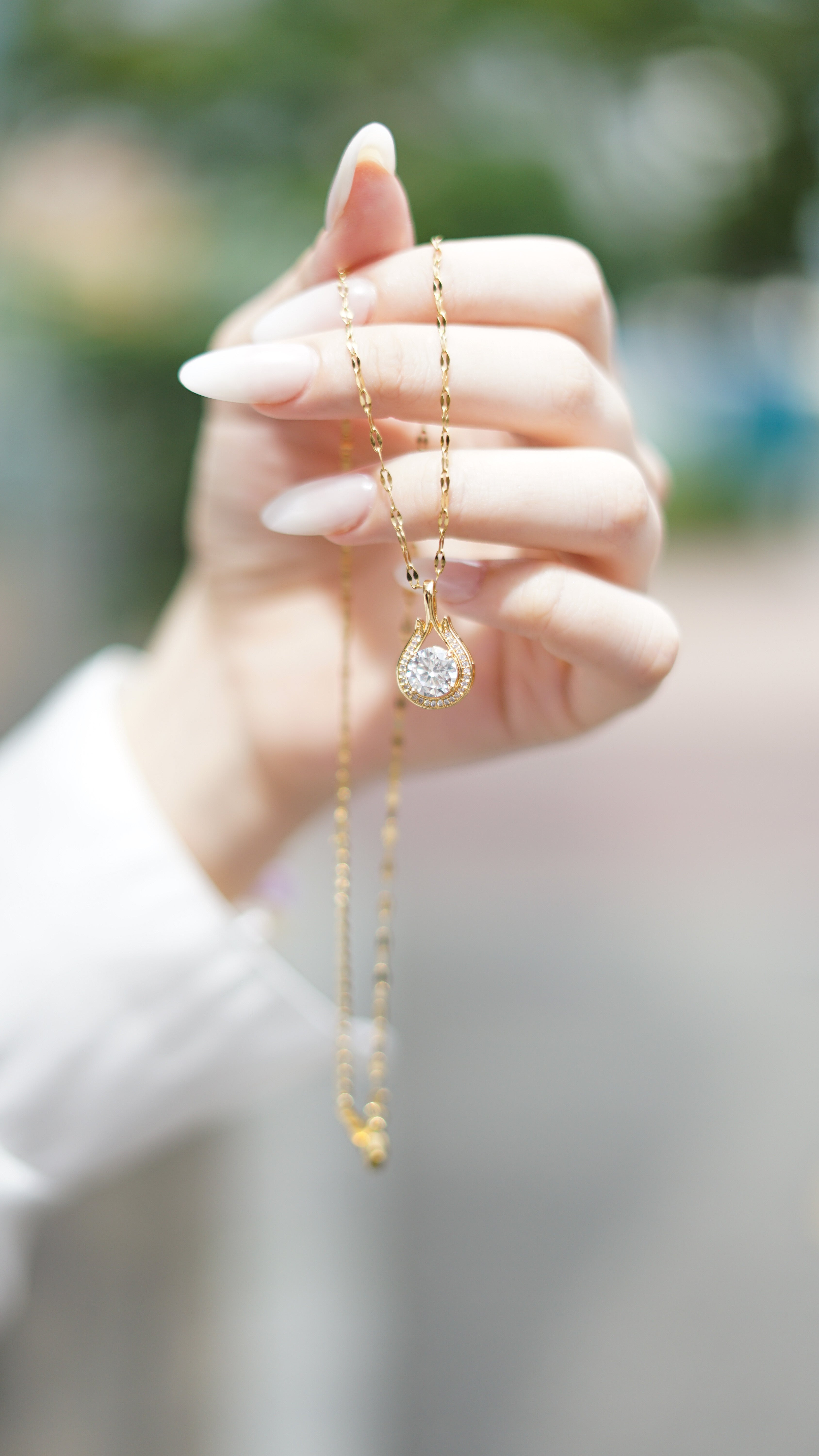 316L Tear Drop zirconia necklace 詳細画像1|Misy Jewelry