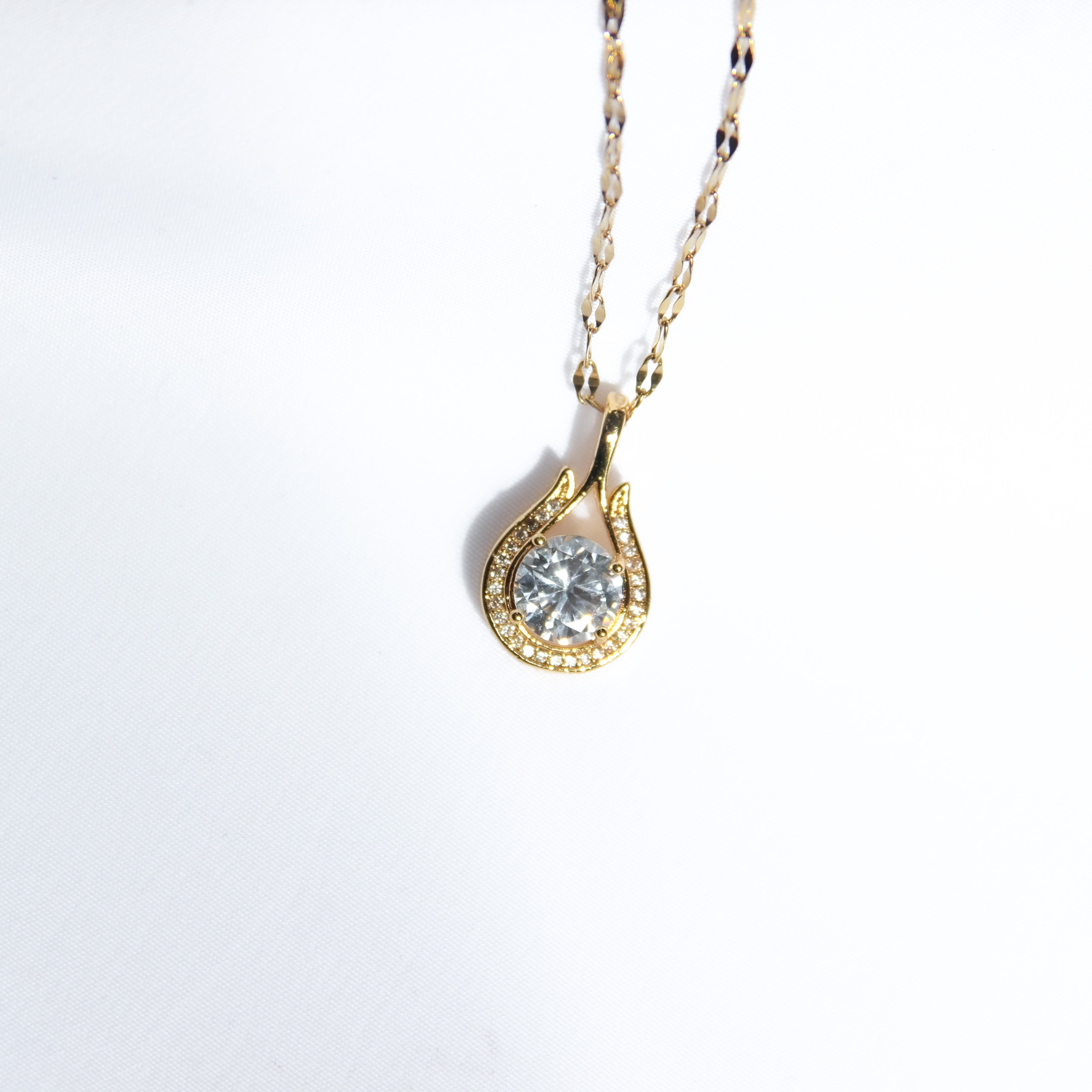 316L Tear Drop zirconia necklace 詳細画像2|Misy Jewelry