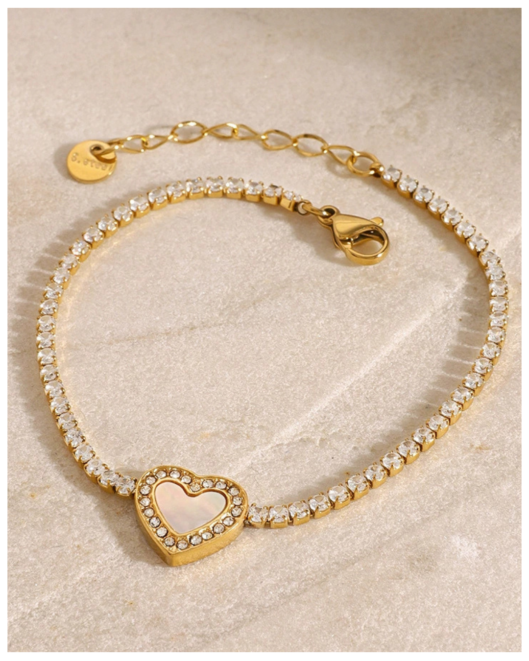 316L Heart zirconia bracelet — ディテール | ブレスレット | サージカルステンレス316L | Misy Jewelry