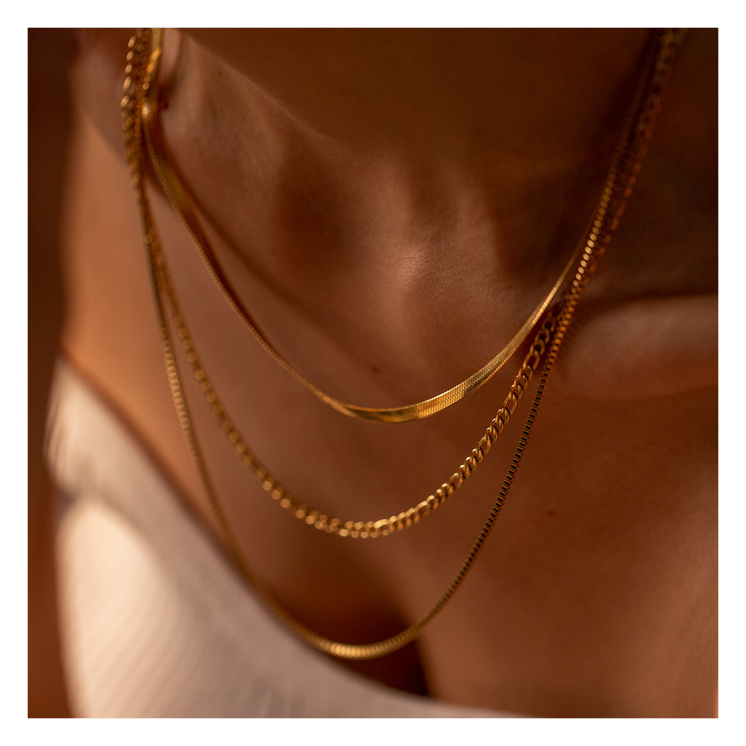 3連 Dot Figaro Chain Necklace 詳細画像6|Misy Jewelry