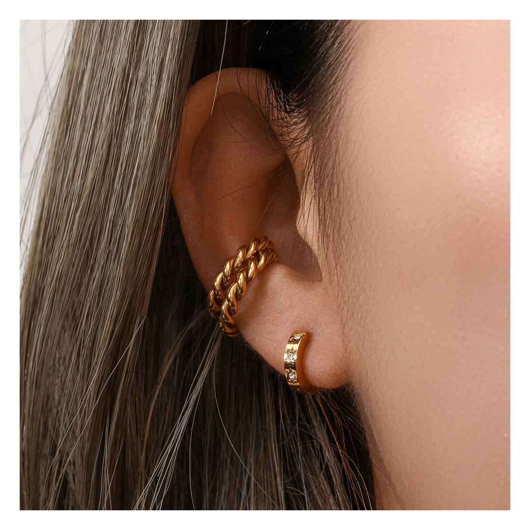 316L Twisted Ear Cuff(2set) — 着用イメージ | リング | サージカルステンレス316L | Misy Jewelry