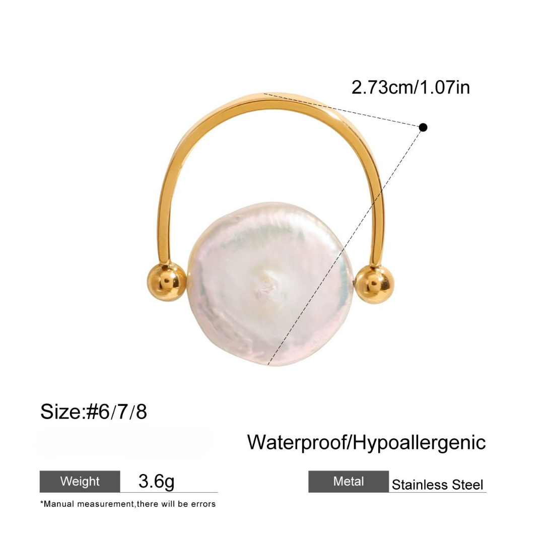 316L Lustre Pearl Ring 詳細画像2|Misy Jewelry