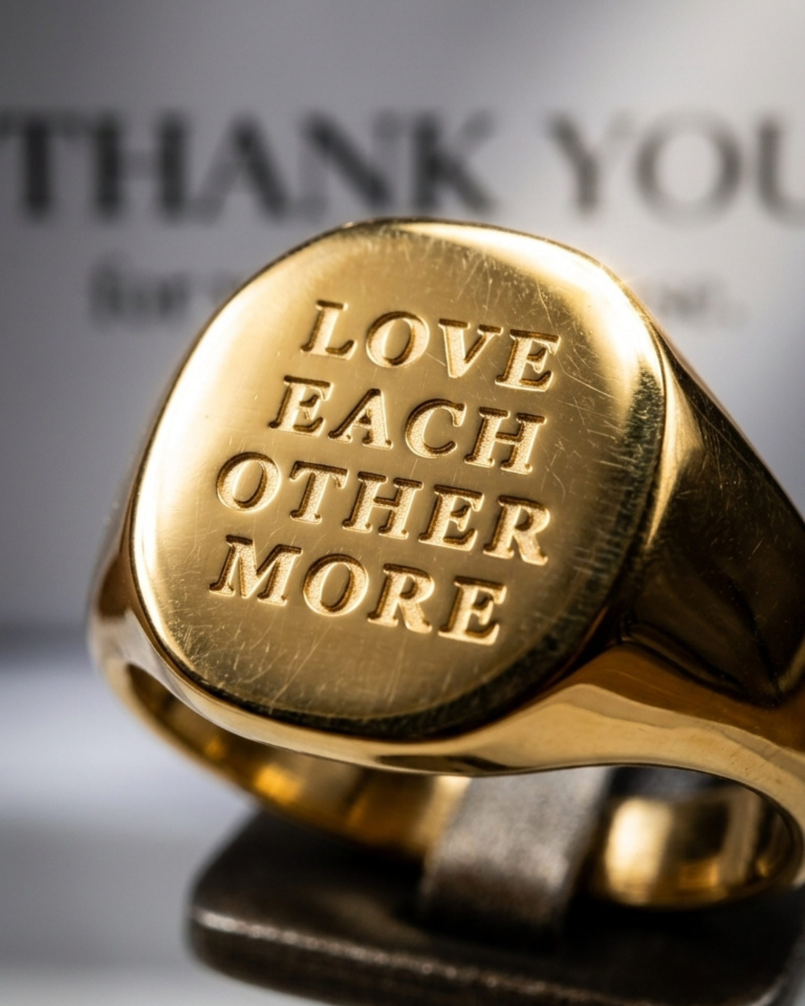 316L Square Ring~LOVE EACH OTHER~