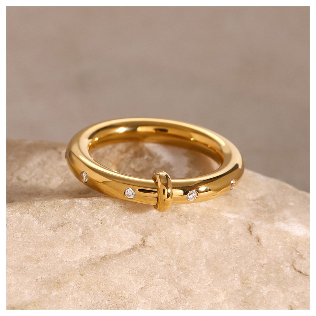 316L Zirconia Accent Ring - リング|Misy Jewelry