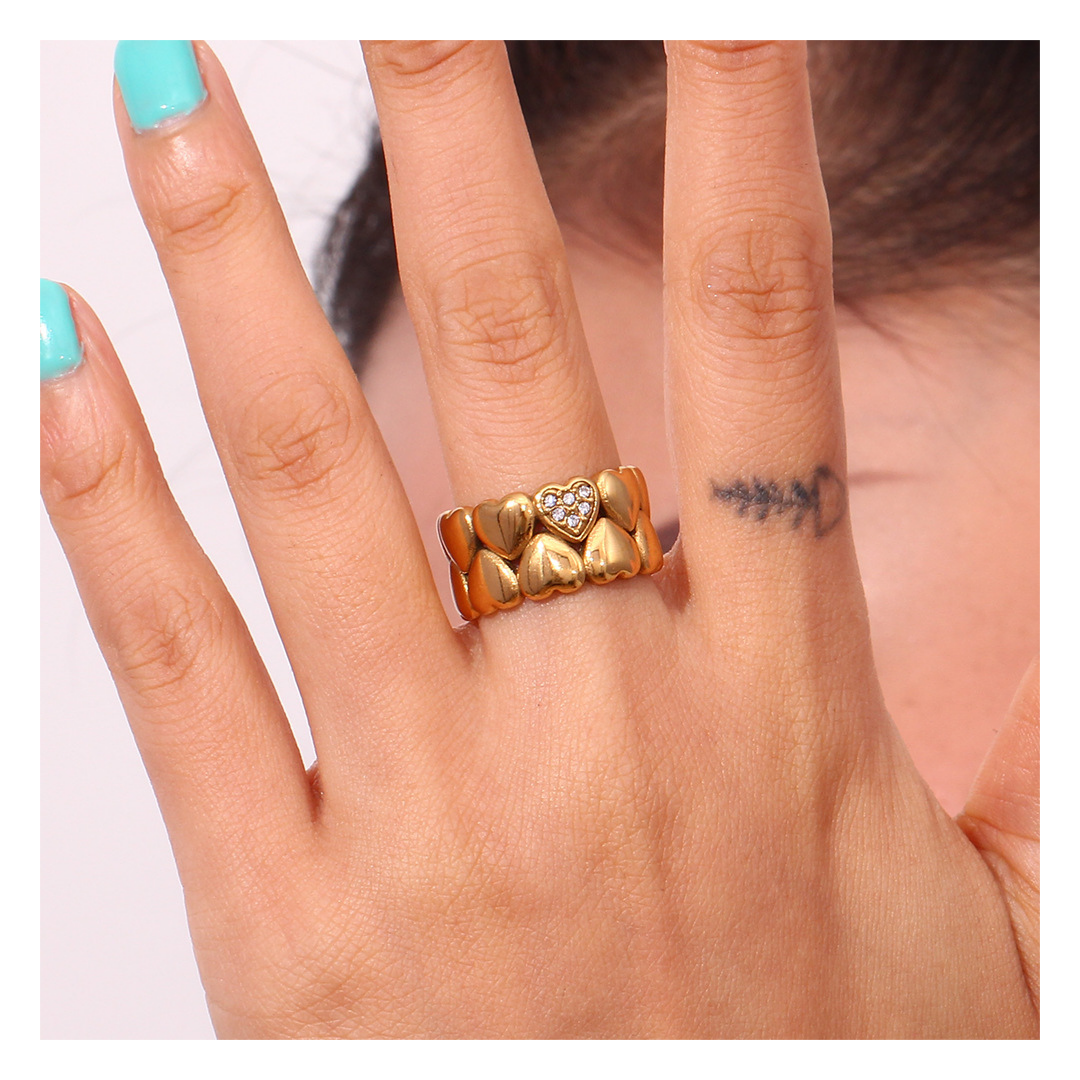316L Scattered Heart Zirconia Ring — ディテール | リング | サージカルステンレス316L | Misy Jewelry