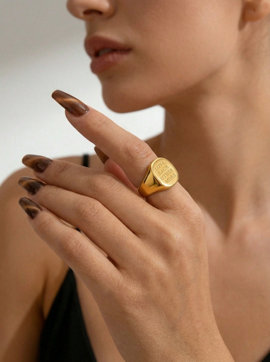 316L Square Ring~LOVE EACH OTHER~ — ディテール | リング | サージカルステンレス316L | Misy Jewelry
