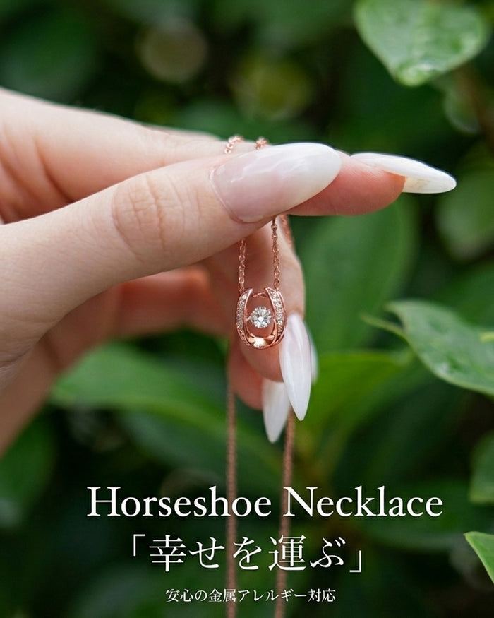 316L Horseshoe zirconia necklace