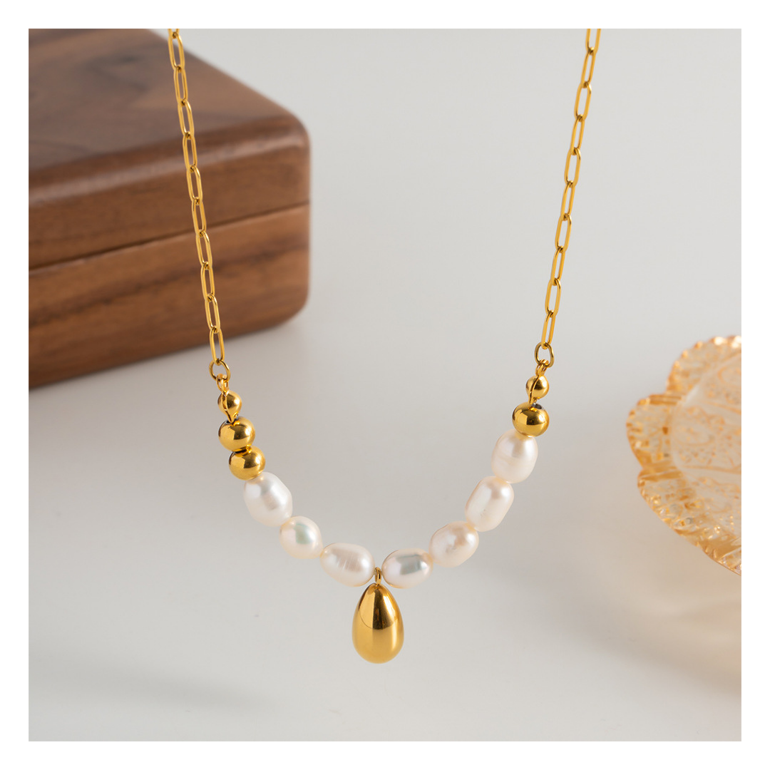 316L Perl Drop Necklace 詳細画像5|Misy Jewelry