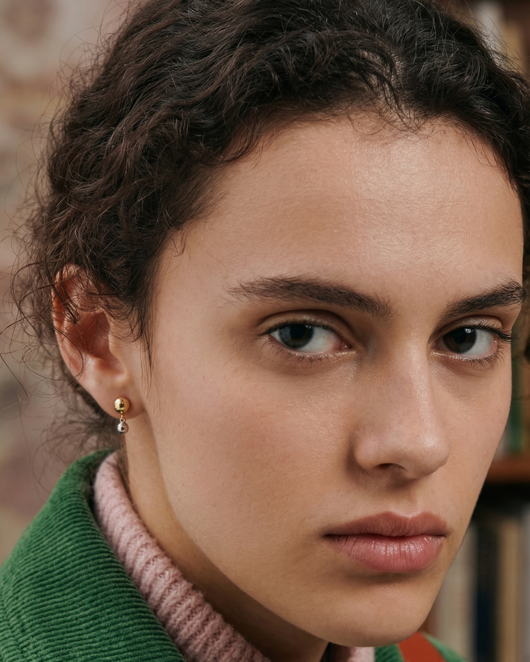 316L Elegant Bi-color Ball Pierce 詳細画像6|Misy Jewelry