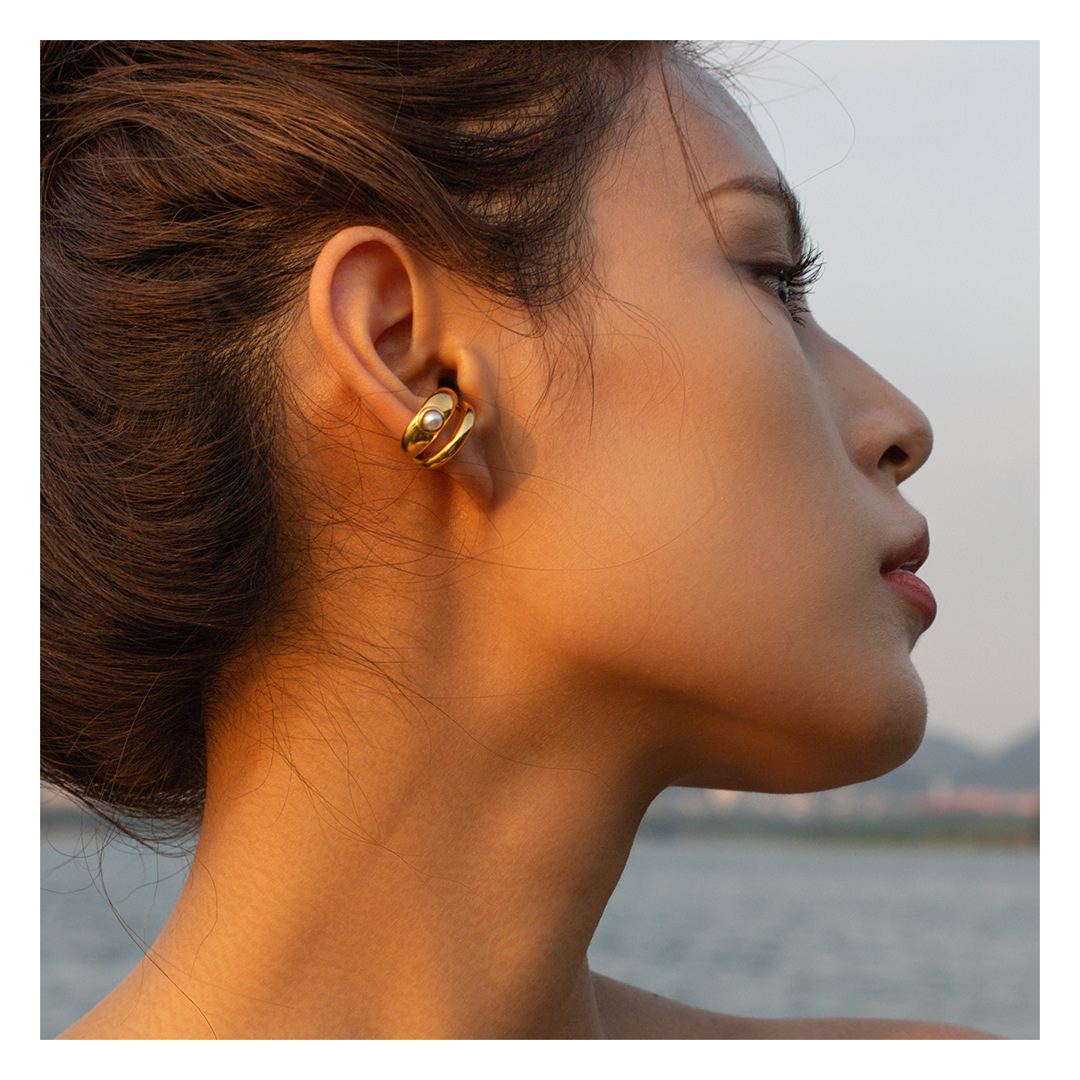 316L Perl Ear cuff Gold (片耳) - ピアス・イヤリング|Misy Jewelry
