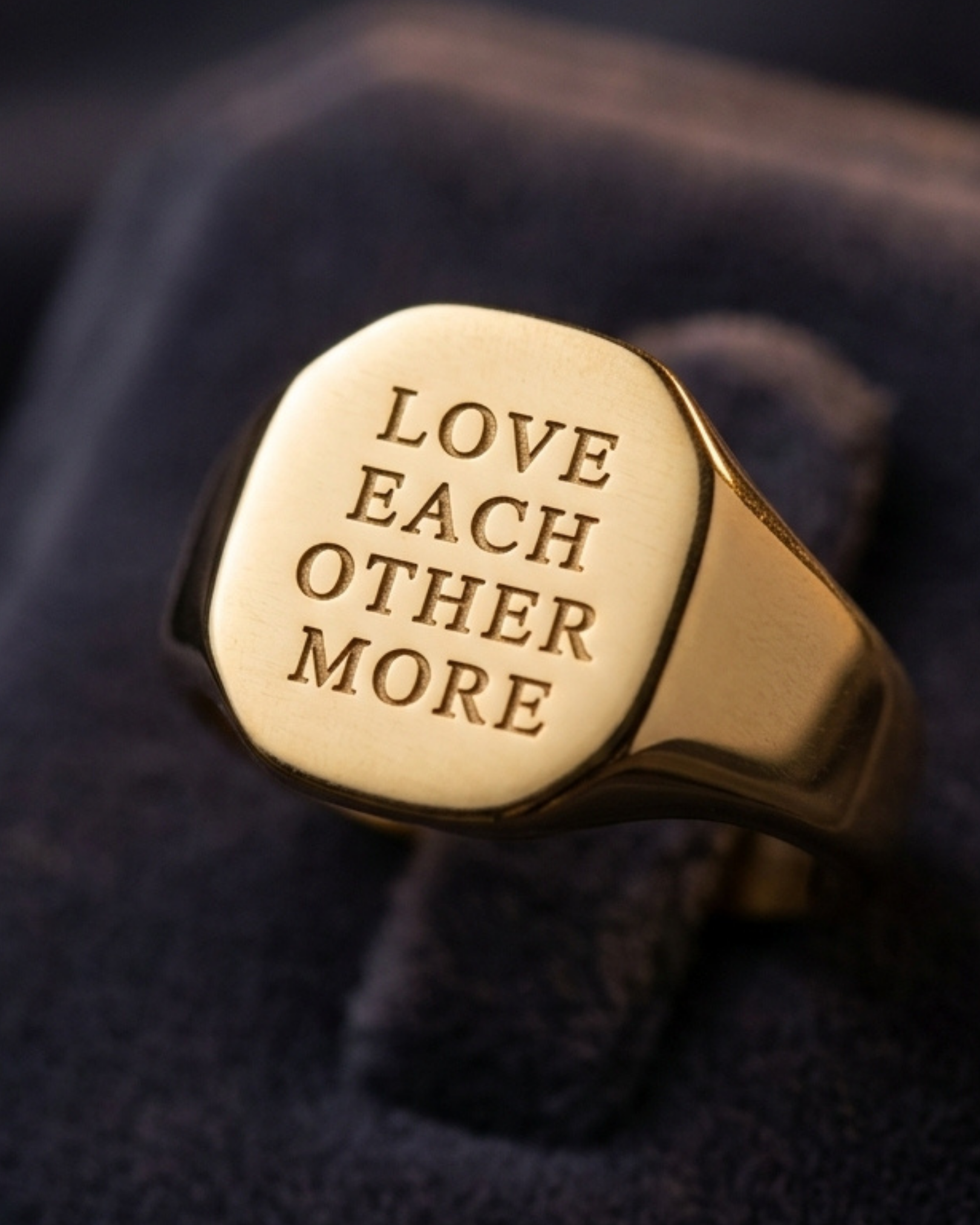 316L Square Ring~LOVE EACH OTHER~