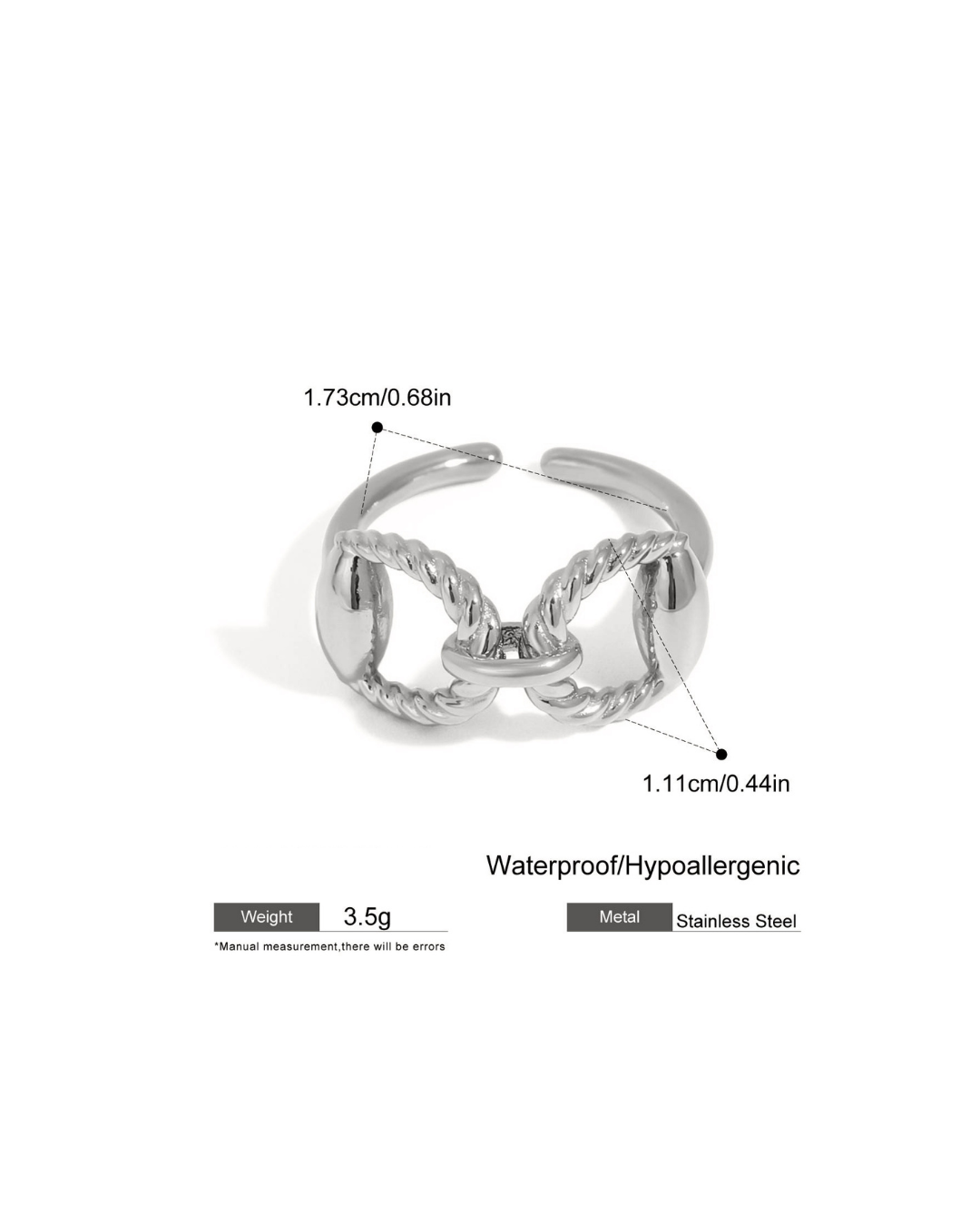 316L Twist Chain Ring — 着用イメージ | リング | サージカルステンレス316L | Misy Jewelry