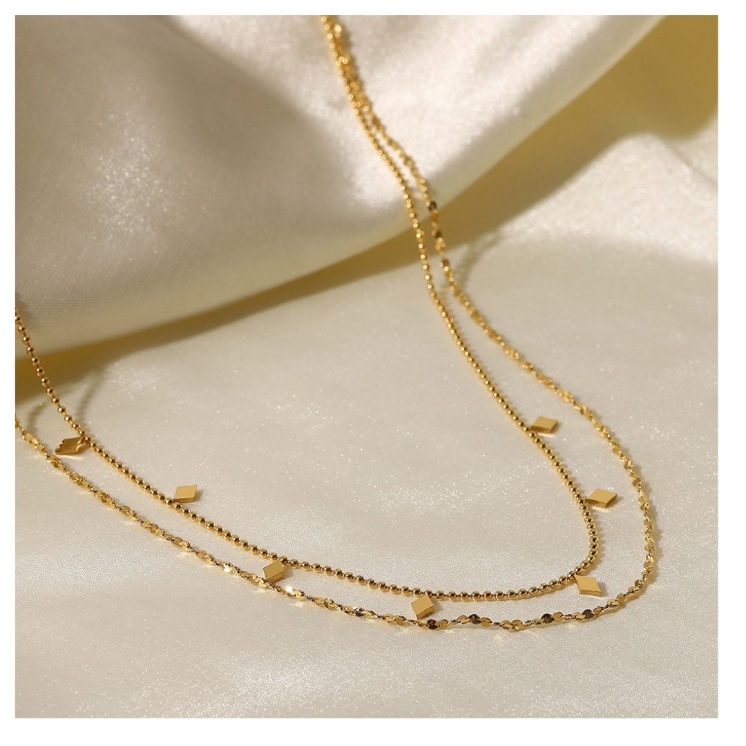 2連 Square Necklace 詳細画像1|Misy Jewelry