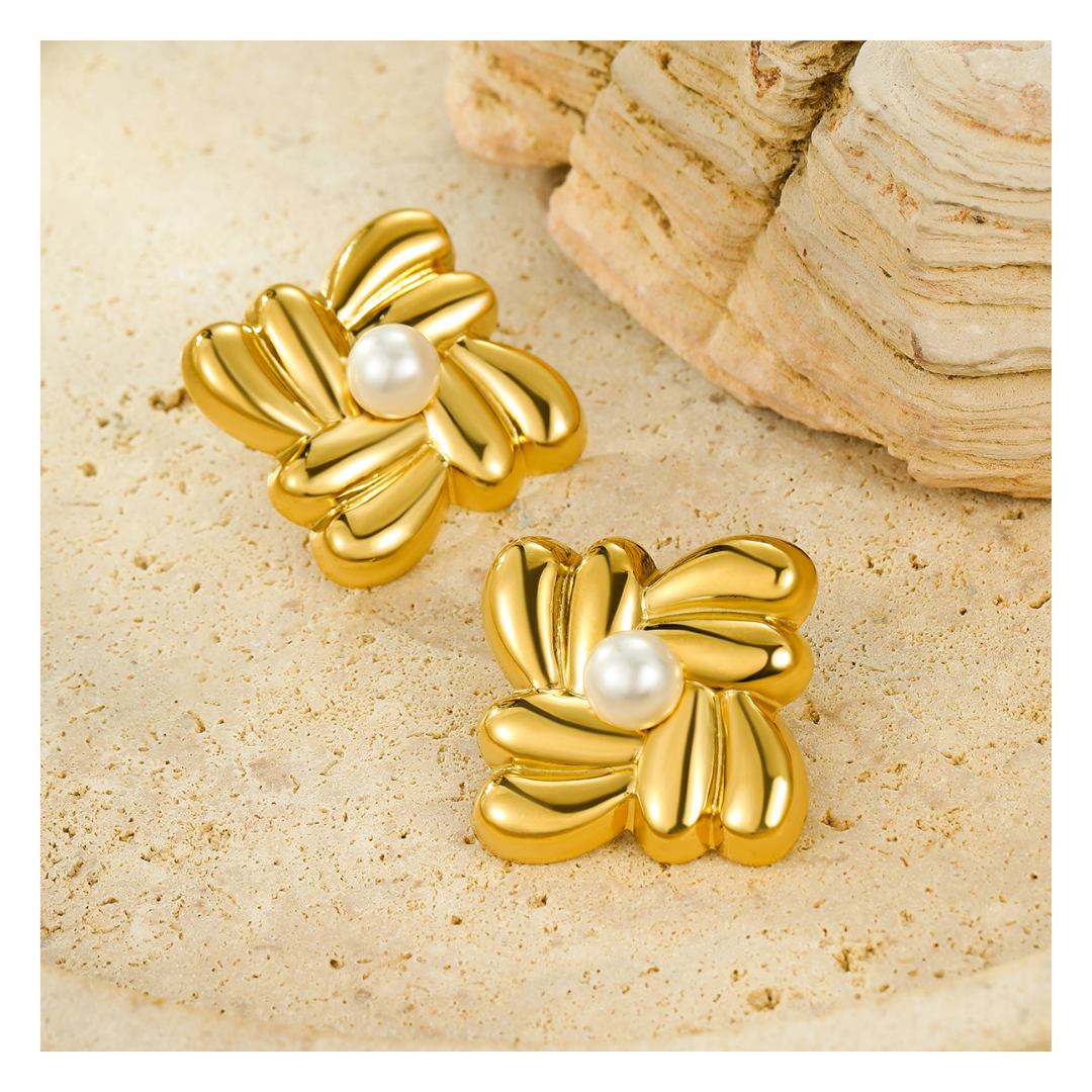 316L Blooming Pearl Pierce 詳細画像1|Misy Jewelry