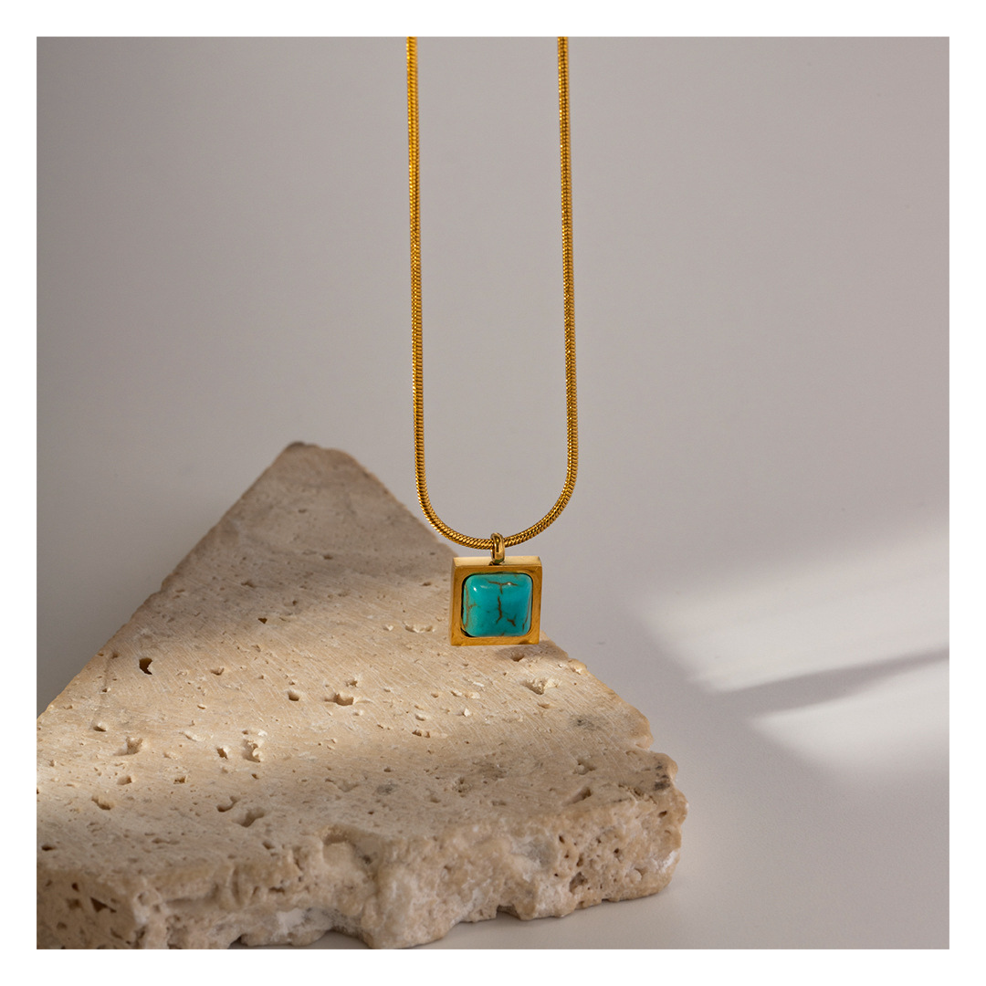 316L Turquoise Necklace 詳細画像1|Misy Jewelry