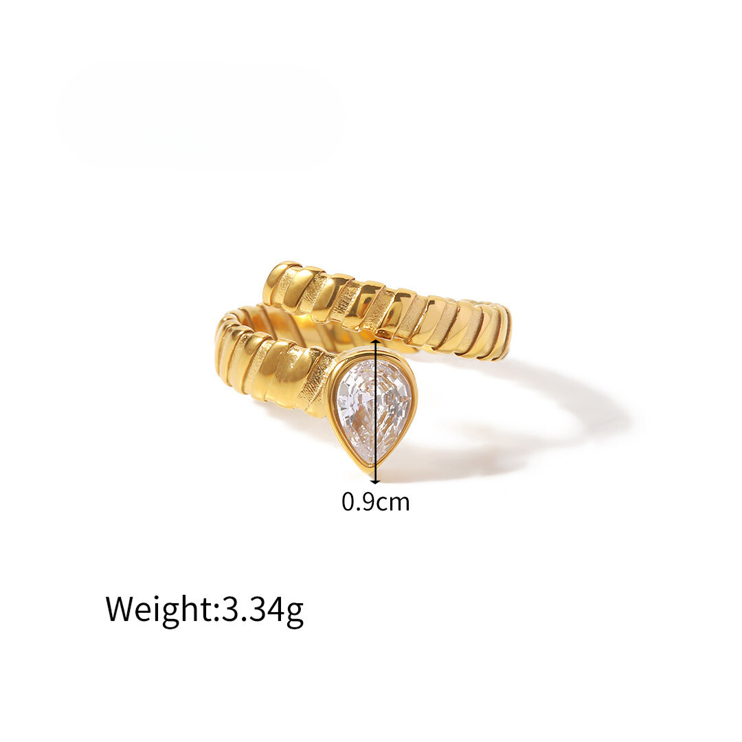 316L Tear Zirconia Ring Green or White — ディテール | リング | サージカルステンレス316L | Misy Jewelry