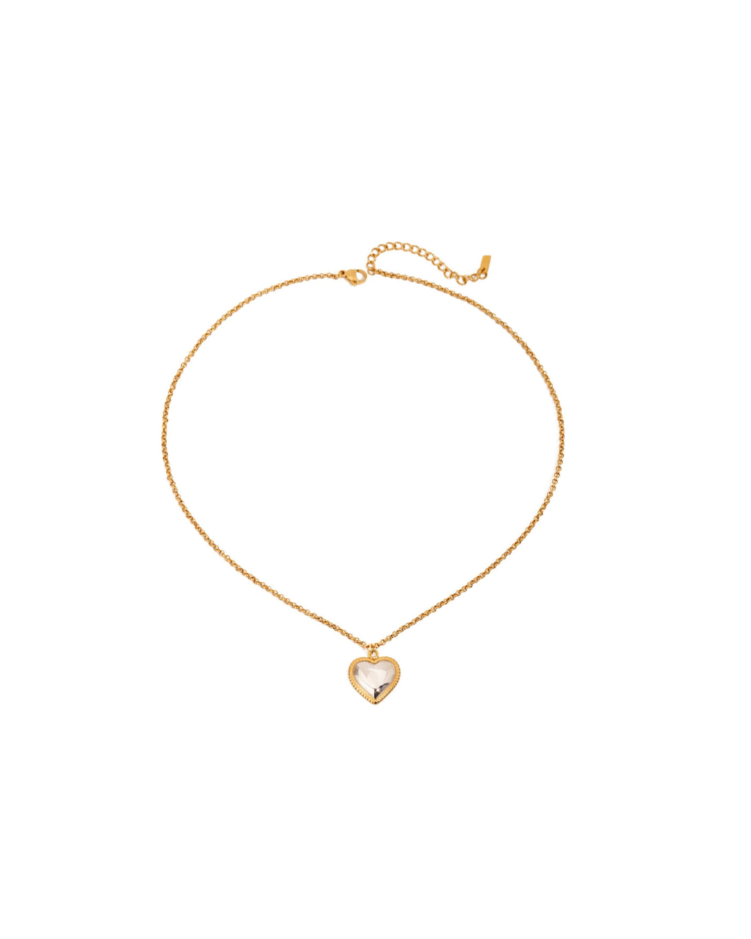 316L Bi-color Frame Heart Necklace 詳細画像2|Misy Jewelry