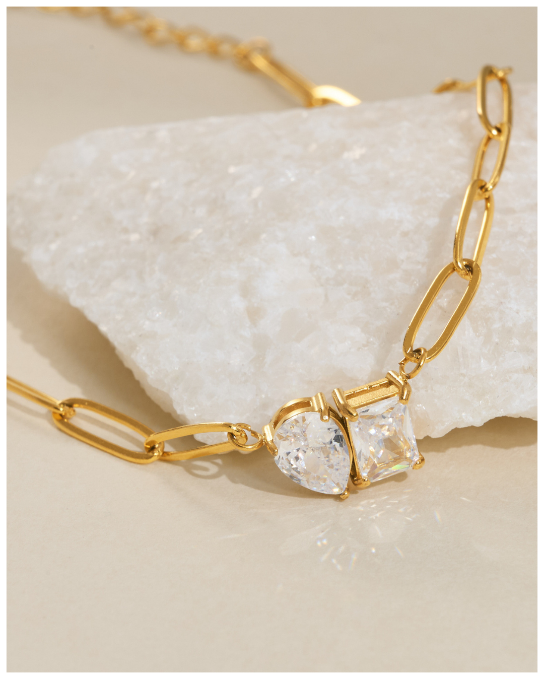 316L Double Zirconia Chain Anklet — ディテール | ネックレス | サージカルステンレス316L | Misy Jewelry