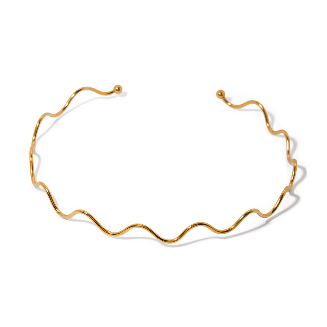316L Wave Fixed Snake Necklace — 着用イメージ | ネックレス | サージカルステンレス316L | Misy Jewelry
