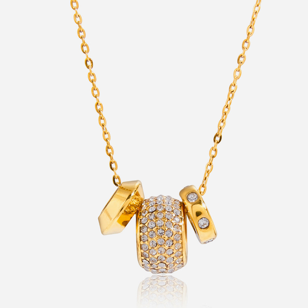 316L Crystal Bead Necklace pendant detail