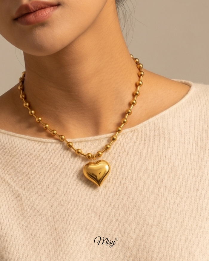 316L Ball Heart Necklace