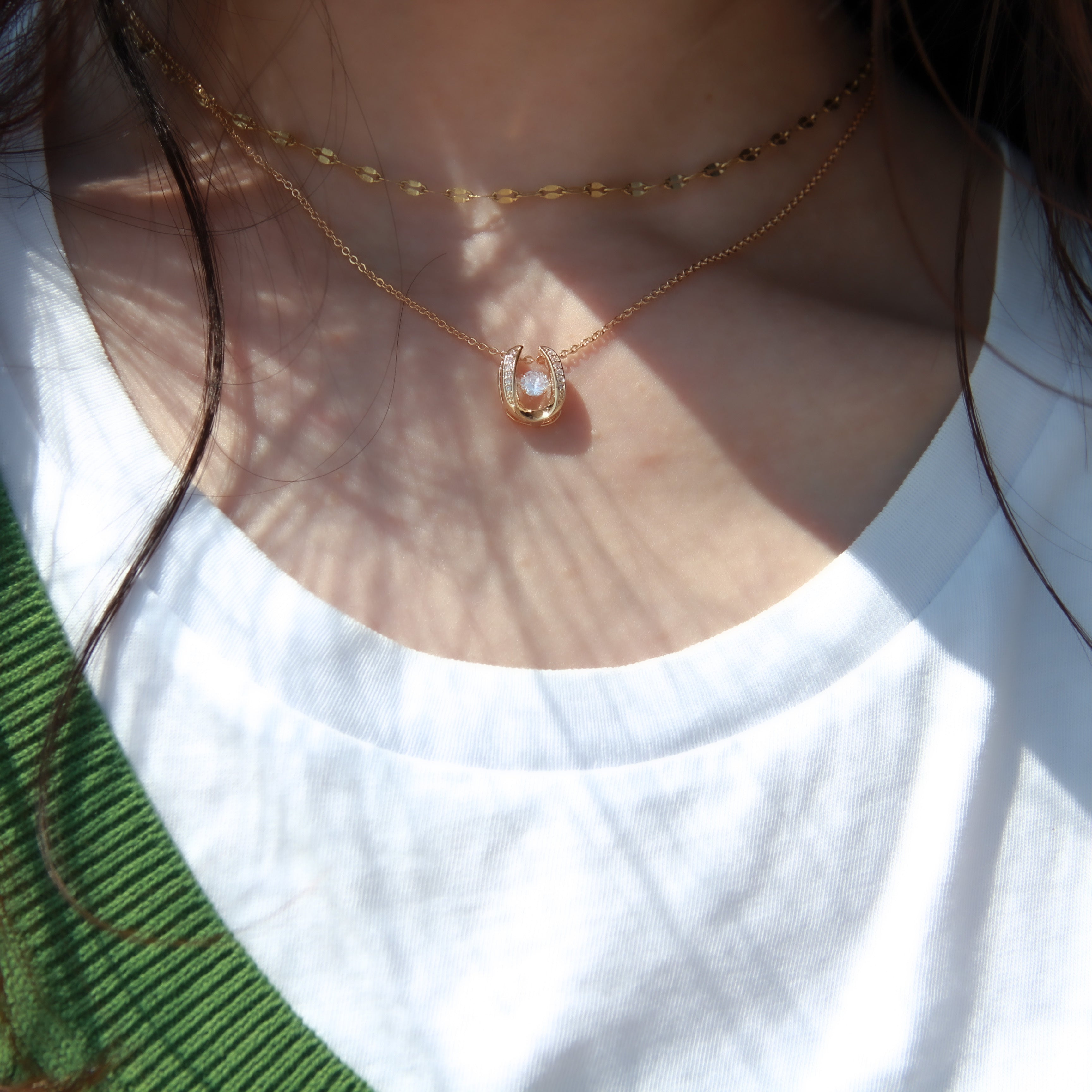 316L Horseshoe zirconia necklace 詳細画像9|Misy Jewelry