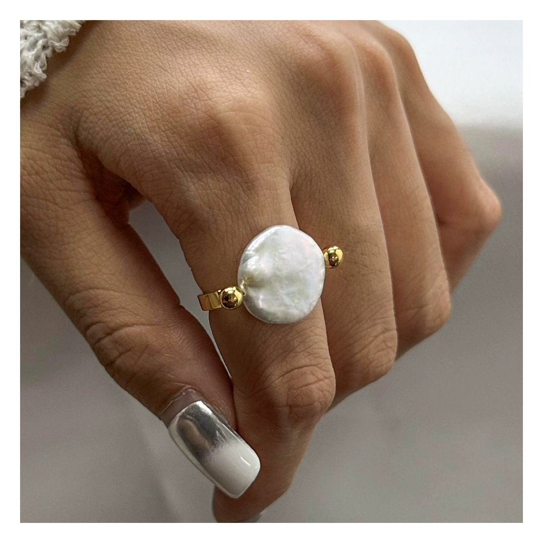 316L Lustre Pearl Ring - リング|Misy Jewelry