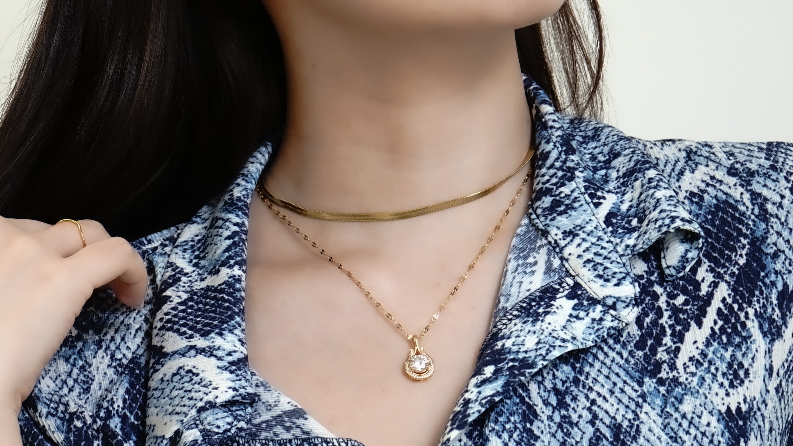 316L Tear Drop zirconia necklace 詳細画像4|Misy Jewelry