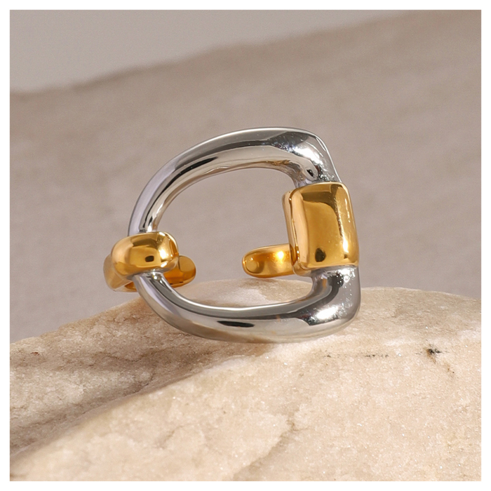 316L Bi-Color Cavity Ring
