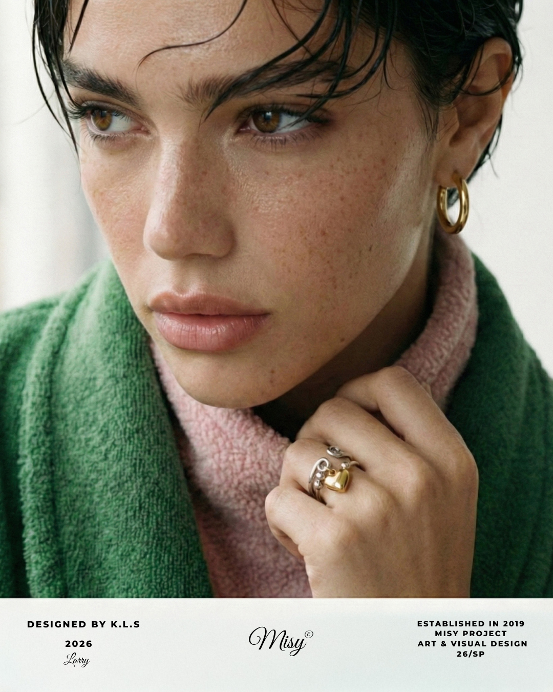 316L Elegant Bi-color Ball Pierce 詳細画像8|Misy Jewelry