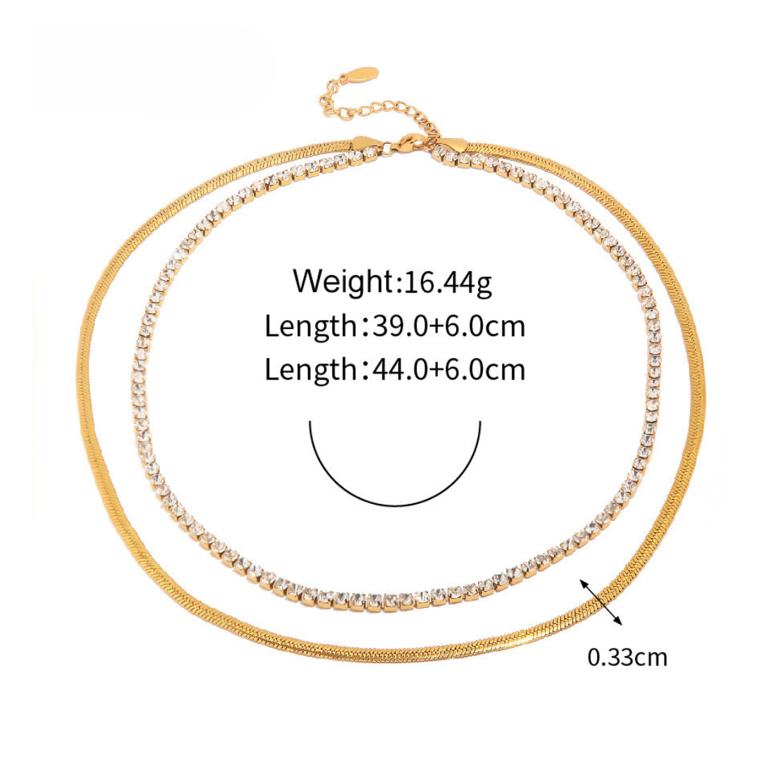 2連 Zircon snake Necklace 詳細画像4|Misy Jewelry