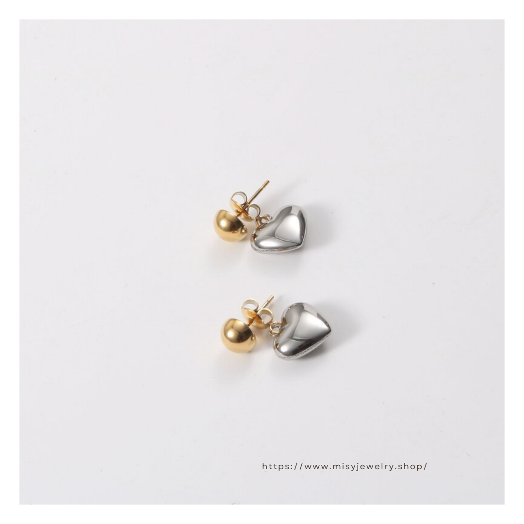 316L Bi-color Heart Pierce 詳細画像2|Misy Jewelry