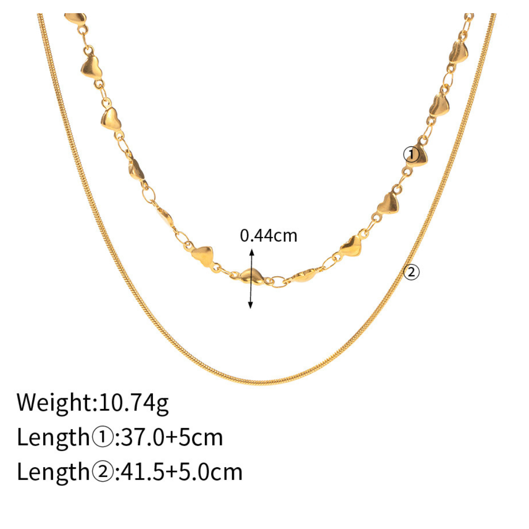 Double Heart Snake Necklace — ディテール | ネックレス | サージカルステンレス316L | Misy Jewelry