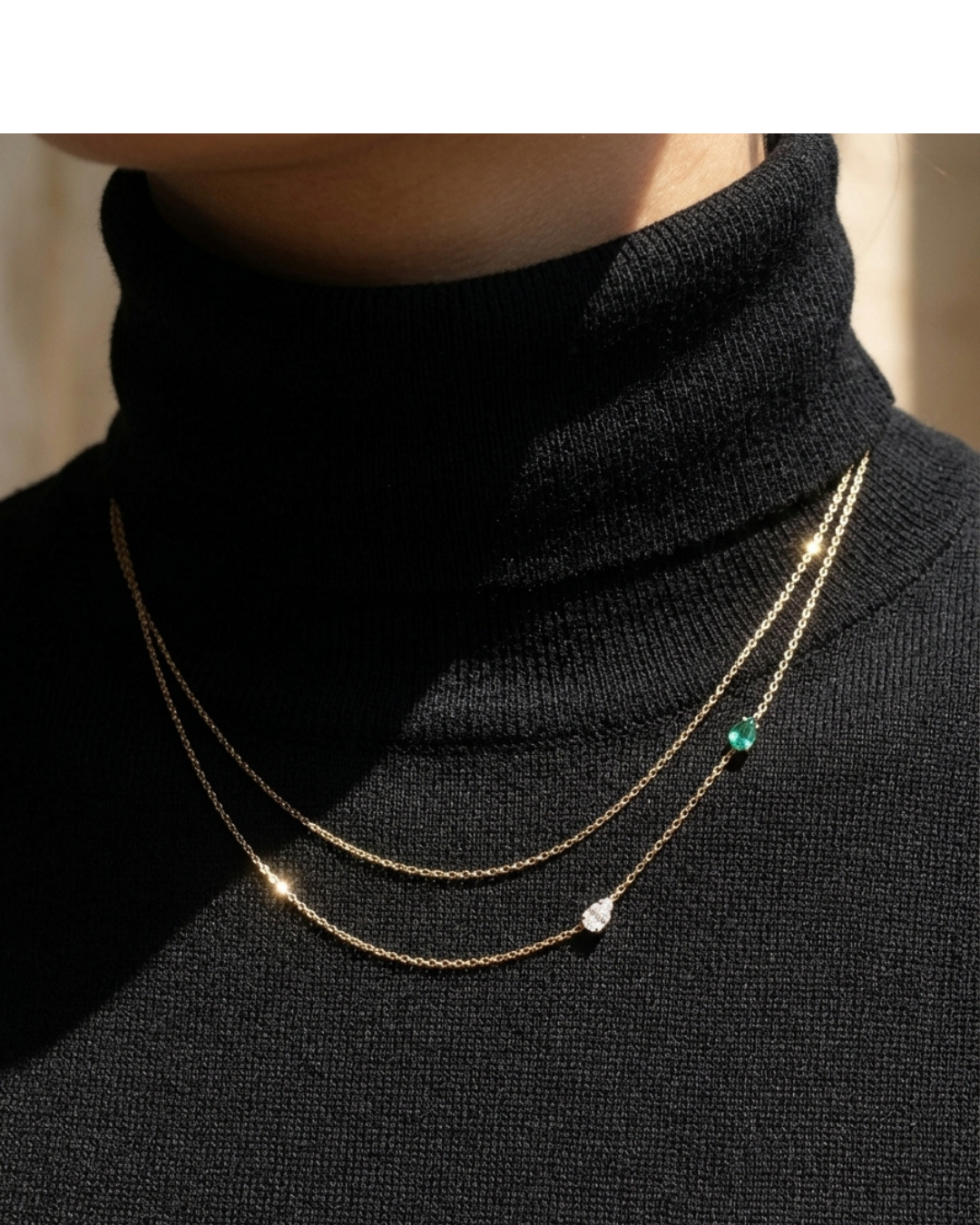 316L Chain Zirconia Green Or White — ディテール | ネックレス | サージカルステンレス316L | Misy Jewelry
