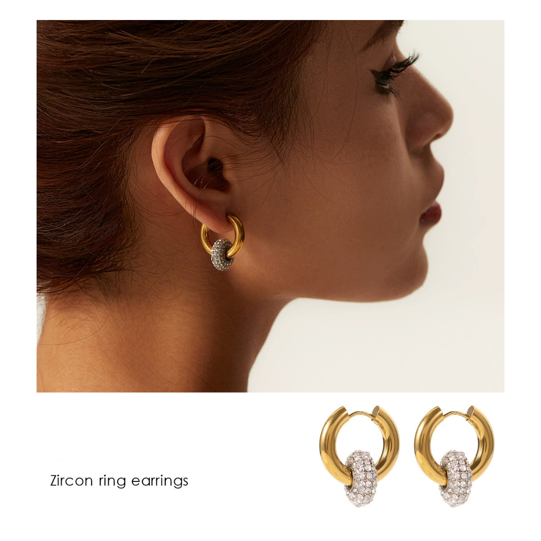 316L Zirconia Circle Earrings — ディテール | リング | サージカルステンレス316L | Misy Jewelry