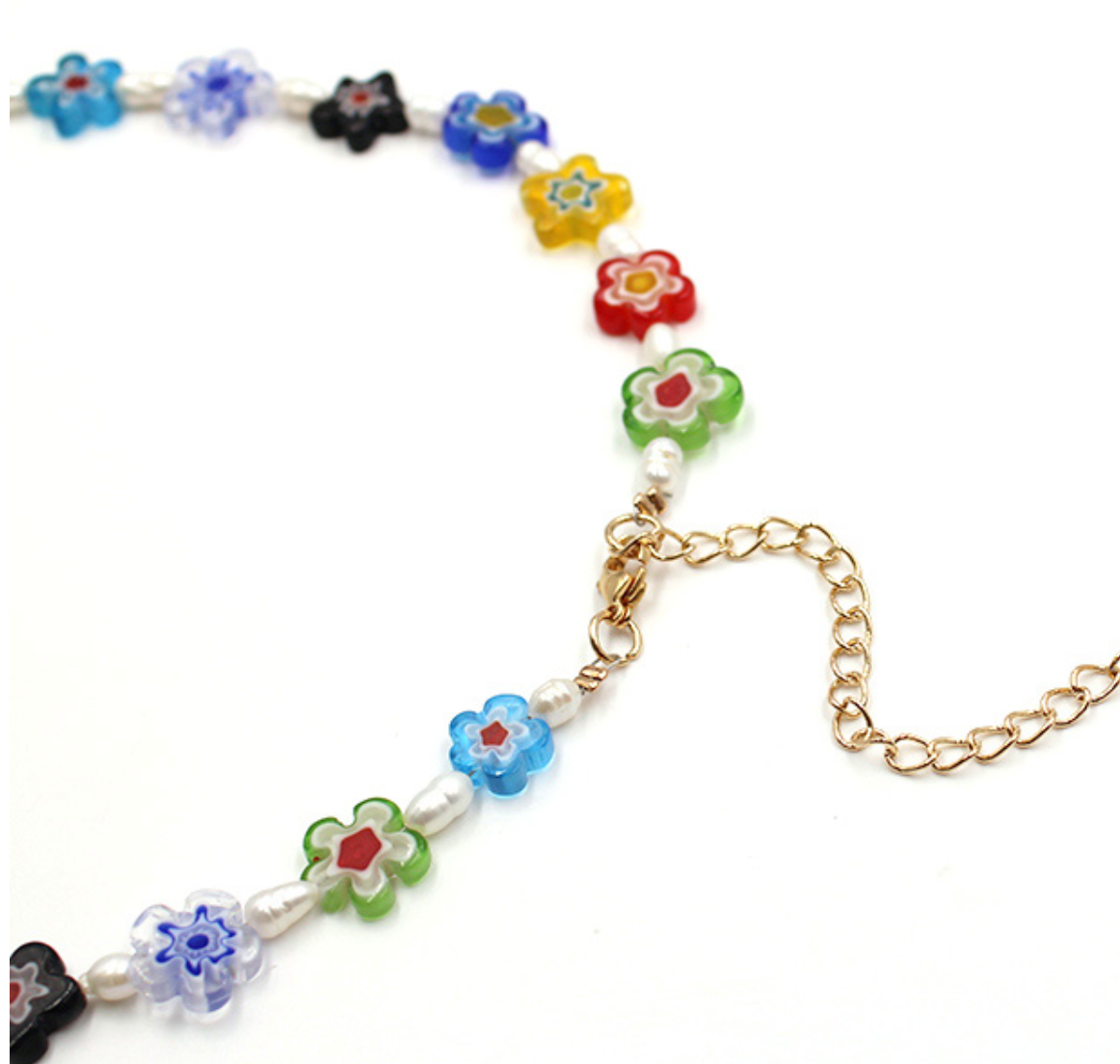 316L Millefiori Perl necklace 1