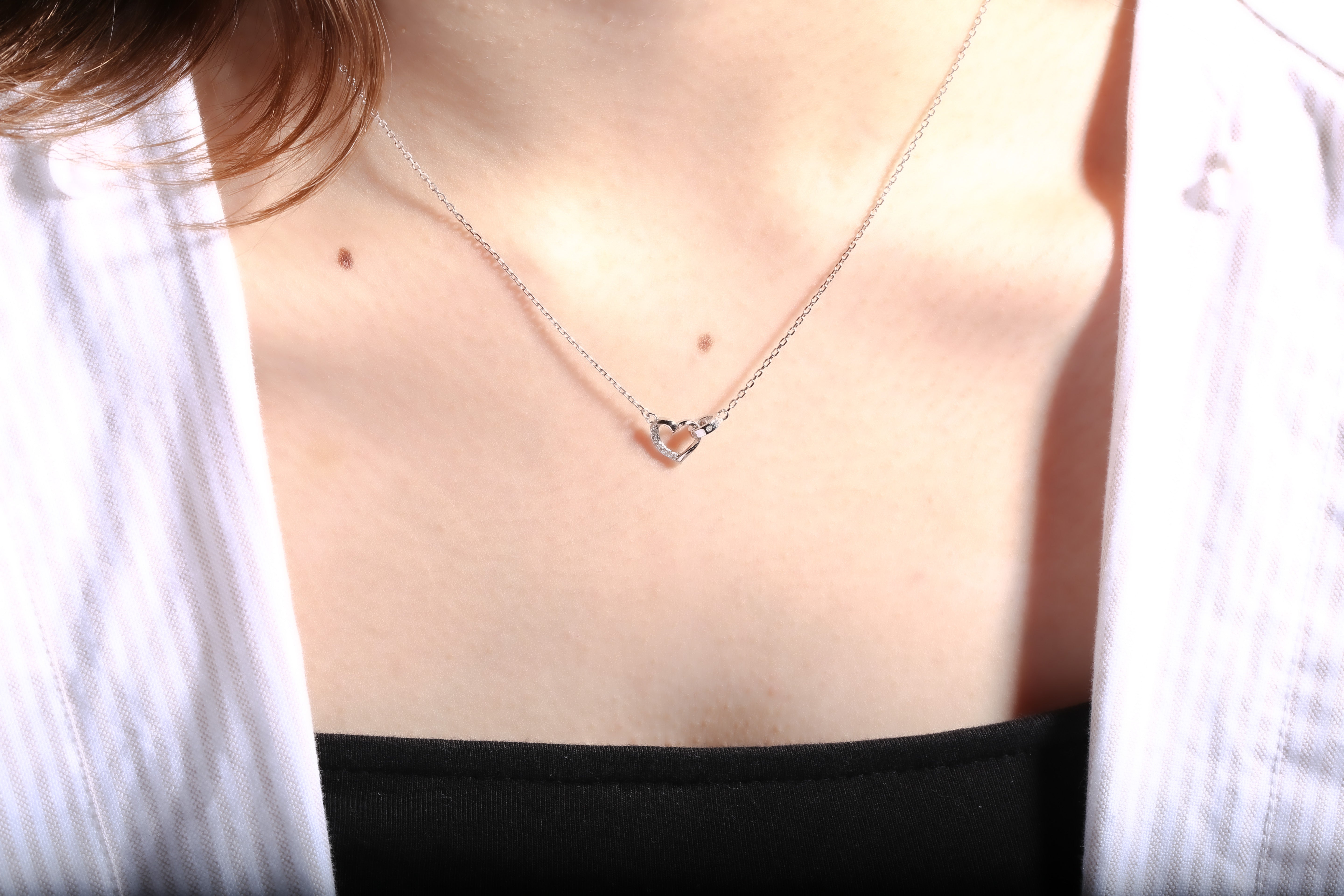s925 Heart zirconia necklace 詳細画像3|Misy Jewelry