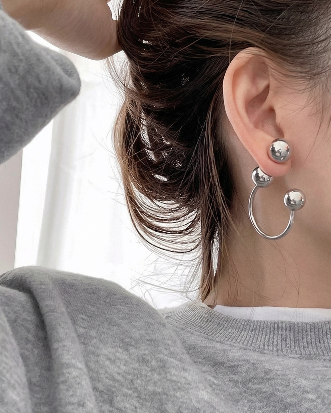 316L Elegant Sphere Earrings — ディテール | リング | サージカルステンレス316L | Misy Jewelry